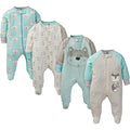 Gerber Baby Boys' 4 Pack Sleep 'N Play Footie, Dinosaur Blue, 3-6 Months