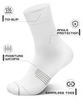 PAPLUS Compression Running Sock for Men and Women 3 Pairs, Cushioned Athletic Crew Socks with Arch Support