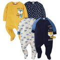 Gerber Baby Boys' 4 Pack Sleep 'N Play Footie, Dinosaur Blue, 3-6 Months