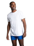 Fruit of the Loom Men's Eversoft Cotton Stay Tucked Crew T-Shirt, Regular-6 Pack White, 3X_l