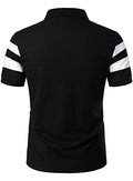 HOOD CREW Mens Short Sleeve Polo Shirts Stylish Design Summer T Shirt Black L