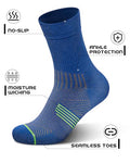 PAPLUS Compression Running Sock for Men and Women 3 Pairs, Cushioned Athletic Crew Socks with Arch Support