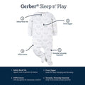 Gerber Unisex Baby 4 Pack Sleep 'N Play Footie Elephants Preemie