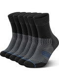 PAPLUS Compression Running Sock for Men and Women 3 Pairs, Cushioned Athletic Crew Socks with Arch Support