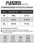 PAPLUS Compression Running Sock for Men and Women 3 Pairs, Cushioned Athletic Crew Socks with Arch Support