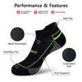 MONFOOT Women's and Men's 5 Pack Pickleball Tennis Running Athletic Cushioned Socks Black Medium