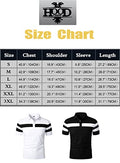 HOOD CREW Mens Short Sleeve Polo Shirts Stylish Design Summer T Shirt Black L