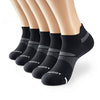 MONFOOT Women's and Men's 5 Pack Pickleball Tennis Running Athletic Cushioned Socks Black Medium