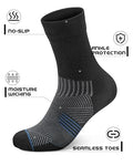 PAPLUS Compression Running Sock for Men and Women 3 Pairs, Cushioned Athletic Crew Socks with Arch Support