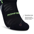 MONFOOT Women's and Men's 5 Pack Pickleball Tennis Running Athletic Cushioned Socks Black Medium