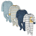 Gerber Unisex Baby 4 Pack Sleep 'N Play Footie Elephants Preemie