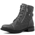 GLOBALWIN Women's Grey Ankle Booties Fashion Combat Boots for Women 10M