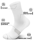 PAPLUS Compression Running Sock for Men and Women 3 Pairs, Cushioned Athletic Crew Socks with Arch Support