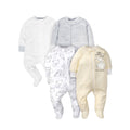 Gerber Baby Boys' 4 Pack Sleep 'N Play Footie, Dinosaur Blue, 3-6 Months