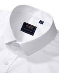 J.VER Men's Dress Shirts Solid Long Sleeve Stretch Wrinkle-Free Shirt Regular Fit Casual Button Down Shirts White Large