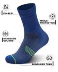 PAPLUS Compression Running Sock for Men and Women 3 Pairs, Cushioned Athletic Crew Socks with Arch Support