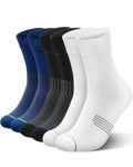 PAPLUS Compression Running Sock for Men and Women 3 Pairs, Cushioned Athletic Crew Socks with Arch Support