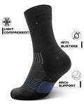 PAPLUS Compression Running Sock for Men and Women 3 Pairs, Cushioned Athletic Crew Socks with Arch Support