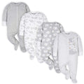 Gerber Unisex Baby 4 Pack Sleep 'N Play Footie Elephants Preemie