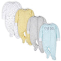 Gerber Unisex Baby 4 Pack Sleep 'N Play Footie Elephants Preemie