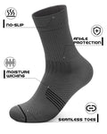 PAPLUS Compression Running Sock for Men and Women 3 Pairs, Cushioned Athletic Crew Socks with Arch Support