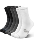 PAPLUS Compression Running Sock for Men and Women 3 Pairs, Cushioned Athletic Crew Socks with Arch Support